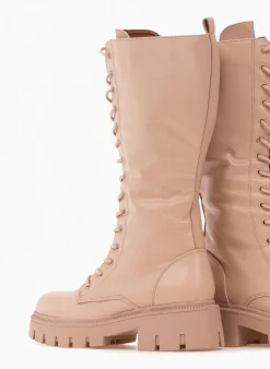 The Fashion Project Μπότες με κορδόνια και φερμουάρ - Μπεζ -Κατάστημα TheFashionProject all day mpotes me kordonia 97502 fg8c