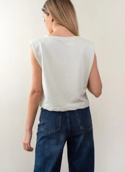 Noobass Μπλούζα Cropped με βάτες - Βεραμάν -Κατάστημα TheFashionProject amaniko cropped fouteraki me vates 88559 3kkj