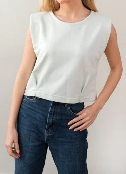 Noobass Μπλούζα Cropped με βάτες - Βεραμάν