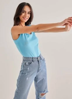 The Fashion Project Μπλούζα αθλητική - Γαλάζιο 9 The Fashion Project Μπλούζα αθλητική - Γαλάζιο -Κατάστημα TheFashionProject basic amaniko athlitiko top 89829 u97y