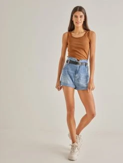 The Fashion Project Μπλούζα αθλητική - Καφέ -Κατάστημα TheFashionProject basic amaniko athlitiko top 89832 2m7w