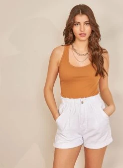 The Fashion Project Μπλούζα με αθλητική πλάτη - Caramel 13 The Fashion Project Μπλούζα με αθλητική πλάτη - Caramel -Κατάστημα TheFashionProject basic amaniko topaki me athlitiki plati 88926 fte2