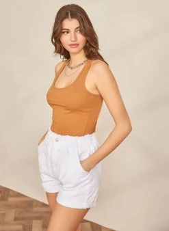 The Fashion Project Μπλούζα με αθλητική πλάτη - Caramel 10 The Fashion Project Μπλούζα με αθλητική πλάτη - Caramel -Κατάστημα TheFashionProject basic amaniko topaki me athlitiki plati 88926 m2k2