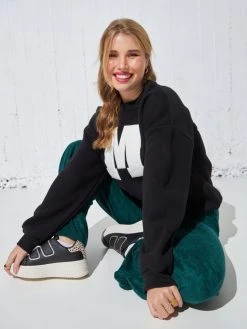 The Fashion Project Φούτερ με στάμπα - Μαύρο -Κατάστημα TheFashionProject basic aneto fouter 96336 ntne