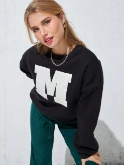 The Fashion Project Φούτερ με στάμπα - Μαύρο -Κατάστημα TheFashionProject basic aneto fouter 96336 ulow