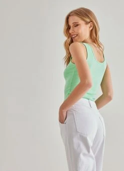 The Fashion Project Μπλούζα αθλητική - Λαχανί -Κατάστημα TheFashionProject basic athlitiki mplouza 86880 st3s