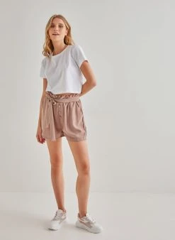 Noobass T-shirt σε Cropped γραμμή - Λευκό -Κατάστημα TheFashionProject basic kontomaniki mplouza 90752 wags