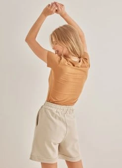 The Fashion Project T-shirt βαμβακερό - Caramel -Κατάστημα TheFashionProject basic kontomaniko t shirt 92116 j9ek