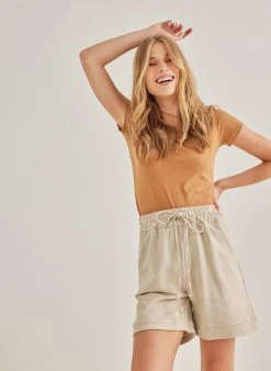 The Fashion Project T-shirt βαμβακερό - Caramel -Κατάστημα TheFashionProject basic kontomaniko t shirt 92116 n2mp