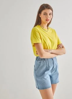 The Fashion Project T-shirt βαμβακερό - Κίτρινο -Κατάστημα TheFashionProject basic t shirt 89890 t1sn