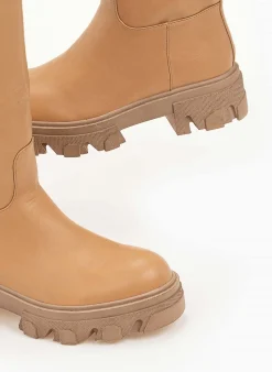 The Fashion Project Μπότες Chunky με φερμουάρ - Κάμελ -Κατάστημα TheFashionProject casual chunky mpotes 97212 v950