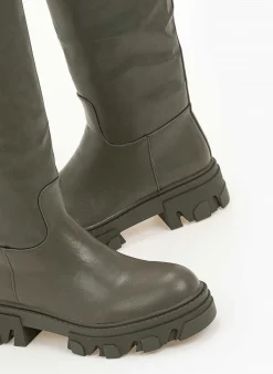 The Fashion Project Μπότες Chunky με φερμουάρ - Χακί -Κατάστημα TheFashionProject casual chunky mpotes 97214 bjmi