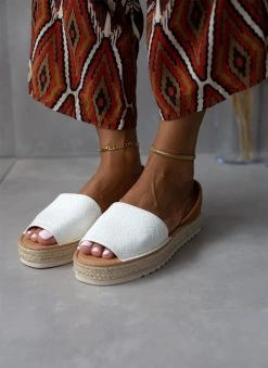 The Fashion Project Εσπαντρίγιες με πλεκτό Pattern - Λευκό -Κατάστημα TheFashionProject espantrigies me plekto pattern 103989 sbj0