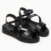 Flatforms δερμάτινα Tfp - Μαύρο -Κατάστημα TheFashionProject estil dermatina flatform pedila 91243 yl1a