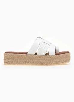 Flatforms δερμάτινα με ανοίγματα Estil - Λευκό -Κατάστημα TheFashionProject estil dermatina flatforms me anoigmata 90121 pxgz