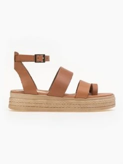 Flatforms με διπλή φάσα Estil - Caramel -Κατάστημα TheFashionProject estil dermatina pedila me dipli fasa 90153 uwke