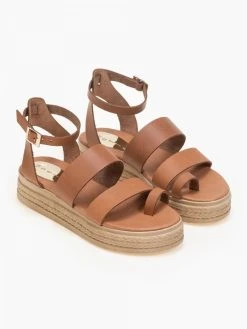 Flatforms με διπλή φάσα Estil - Caramel -Κατάστημα TheFashionProject estil dermatina pedila me dipli fasa 90153 wj9b