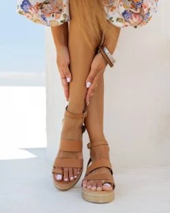 Flatforms με διπλή φάσα Estil - Caramel -Κατάστημα TheFashionProject estil dermatina pedila me dipli fasa 90153 xl09