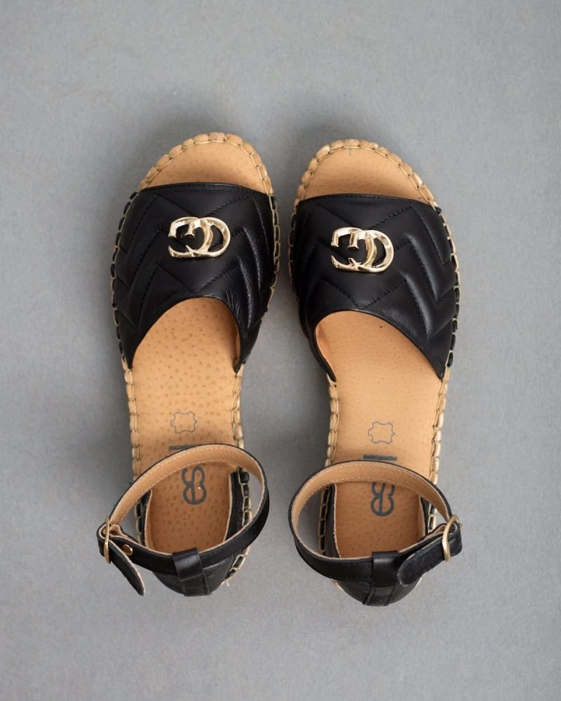 Flatforms καπιτονέ με μπαρέτα Estil - Μαύρο 6 Flatforms καπιτονέ με μπαρέτα Estil - Μαύρο - Image 4