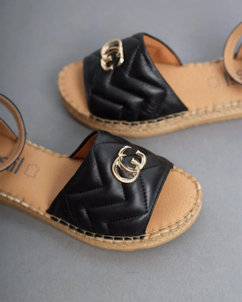 Flatforms καπιτονέ με μπαρέτα Estil - Μαύρο 7 Flatforms καπιτονέ με μπαρέτα Estil - Μαύρο - Image 5