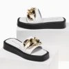 Flatforms με Oversized αλυσίδα Estil - Λευκό 2 Flatforms με Oversized αλυσίδα Estil - Λευκό -Κατάστημα TheFashionProject estil flatform sandalia me oversize alusida 91846 e0vk