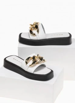 Flatforms με Oversized αλυσίδα Estil - Λευκό