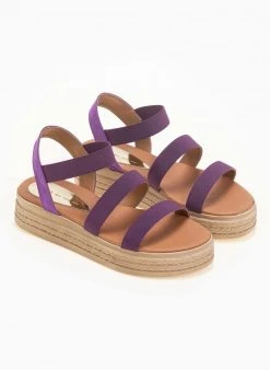 Flatforms με λάστιχο Estil - Μωβ -Κατάστημα TheFashionProject estil flatforms me lastixo 90573 kxxx