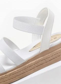 Flatforms με λάστιχο Estil - Λευκό -Κατάστημα TheFashionProject estil flatforms me lastixo 90577 0nhk