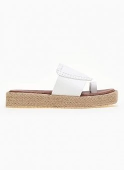 Flatforms δερμάτινα καρέ Estil - Λευκό -Κατάστημα TheFashionProject estil kare dermatina flatforms 90115 fnen