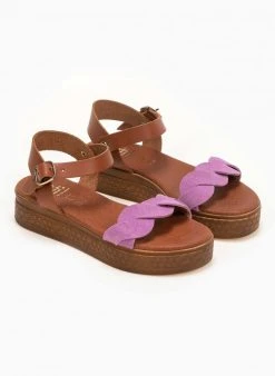 Flatform καστόρινα με μπαρέτα Estil - Λιλά -Κατάστημα TheFashionProject estil kastorina flatform pedila 90857 vkps
