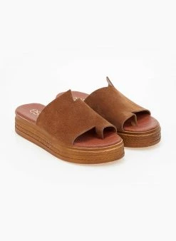 Flatform καστόρινα Estil με ιδιαίτερο κόψιμο - Κάμελ