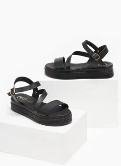 Flatforms δερμάτινα Estil - Μαύρο -Κατάστημα TheFashionProject flatforms dermatina estil 110497 d74p