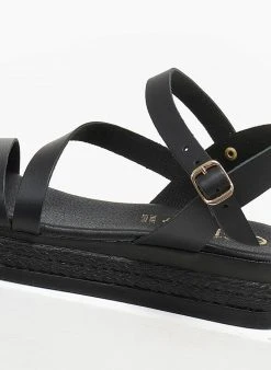 Flatforms δερμάτινα Estil - Μαύρο -Κατάστημα TheFashionProject flatforms dermatina estil 110497 dwy3