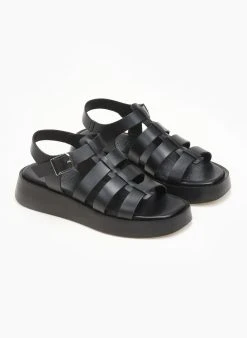 Flatforms δερμάτινα Gladiator Tfp - Μαύρο -Κατάστημα TheFashionProject flatforms dermatina gladiator tfp 111704 sx0d