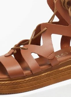 Flatforms δερμάτινα με δέσιμο Estil - Ταμπά -Κατάστημα TheFashionProject flatforms dermatina me desimo estil 110516 55ki