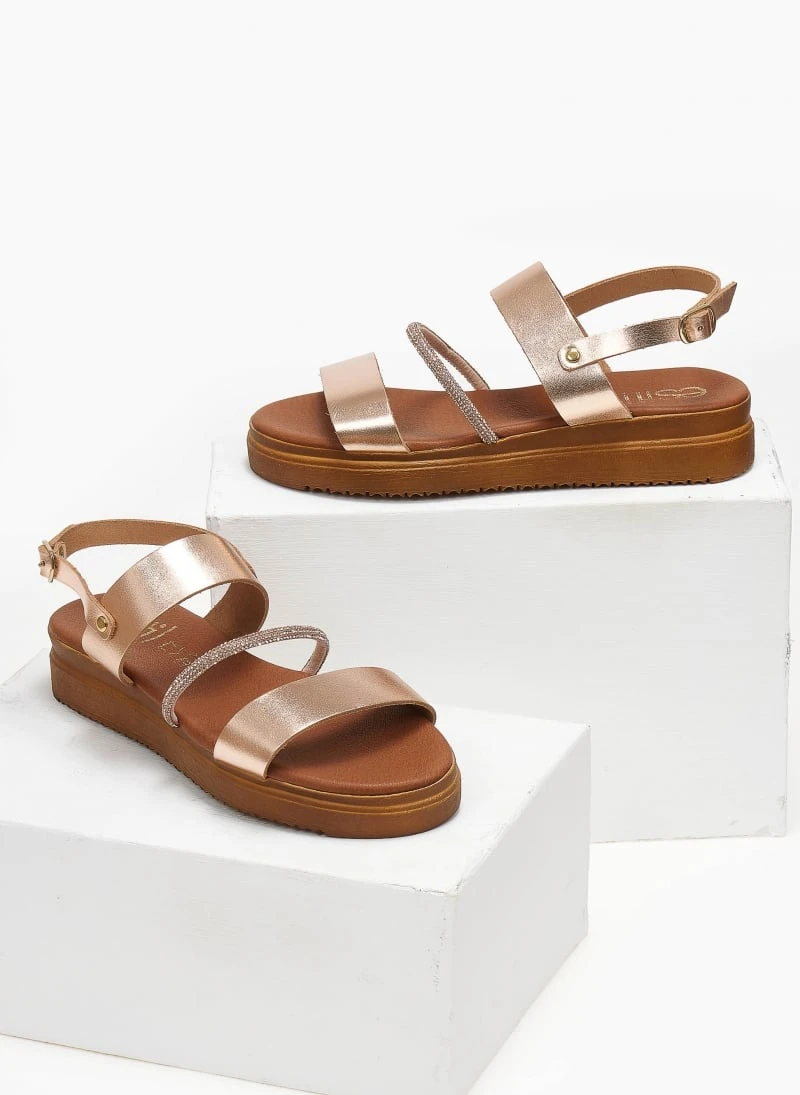 Flatforms δερμάτινα με Strass Estil - Χαλκός 4 Flatforms δερμάτινα με Strass Estil - Χαλκός - Image 2