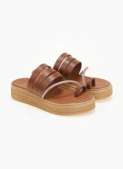 Flatforms δερμάτινα με λοξό στρας λουράκι Tfp - Ταμπά -Κατάστημα TheFashionProject flatforms dermatina tfp me lokso strass louraki 105602 o47g