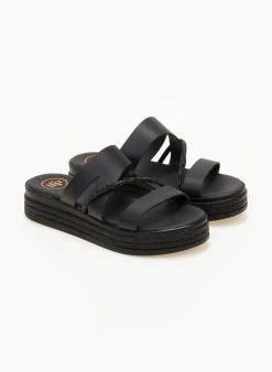 Flatforms δερμάτινα με στρας Tfp - Μαύρο -Κατάστημα TheFashionProject flatforms dermatina tfp me strass 105713 4eoj