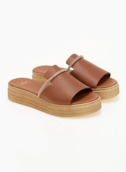 Flatforms δερμάτινα με στρας λουράκι Tfp - Ταμπά -Κατάστημα TheFashionProject flatforms dermatina tfp me strass louraki 105598 tv4b