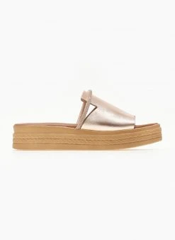 Flatforms δερμάτινα με στρας λουράκι Tfp - Χαλκός