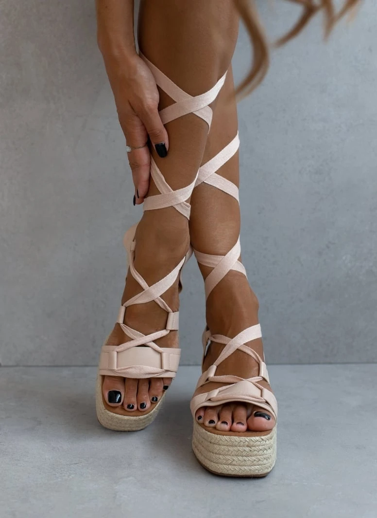 The Fashion Project Flatforms Lace Up με σχοίνινη σόλα - Μπεζ 8 The Fashion Project Flatforms Lace Up με σχοίνινη σόλα - Μπεζ - Image 6