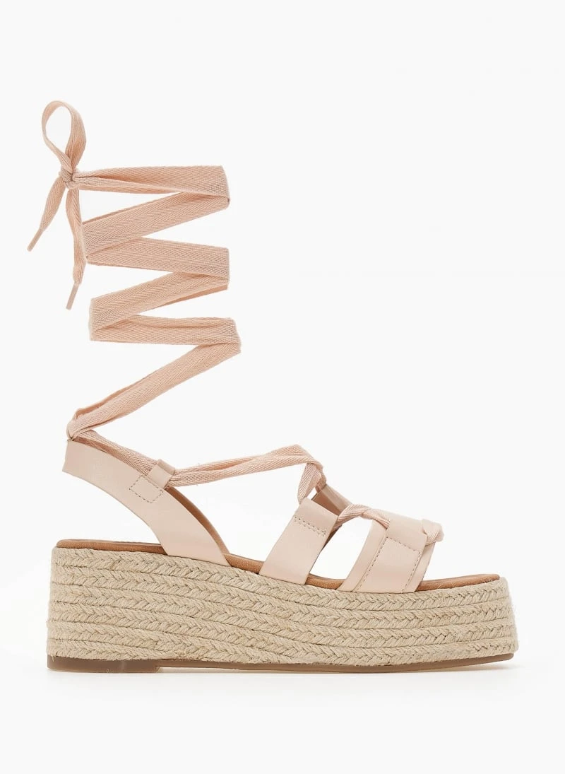 The Fashion Project Flatforms Lace Up με σχοίνινη σόλα - Μπεζ 4 The Fashion Project Flatforms Lace Up με σχοίνινη σόλα - Μπεζ - Image 2