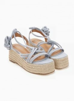 The Fashion Project Flatforms με Lace Up δέσιμο - Γαλάζιο -Κατάστημα TheFashionProject flatforms me lace up desimo 101522 4kbk