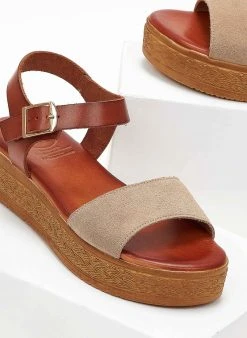 Flatforms με καστόρινη φάσα Tfp - Μπεζ -Κατάστημα TheFashionProject flatforms tfp me kastorini fasa 102006 2vkv