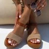 Flatforms με καστόρινη φάσα Tfp - Μπεζ -Κατάστημα TheFashionProject flatforms tfp me kastorini fasa 102006 a608
