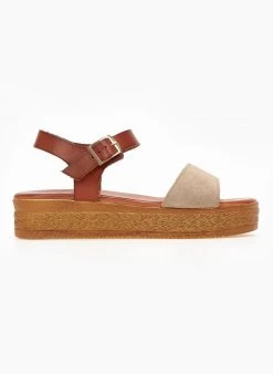 Flatforms με καστόρινη φάσα Tfp - Μπεζ -Κατάστημα TheFashionProject flatforms tfp me kastorini fasa 102006 cosv