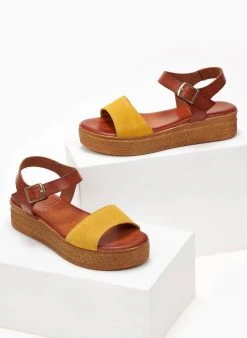 Flatforms με καστόρινη φάσα Tfp - Κίτρινο -Κατάστημα TheFashionProject flatforms tfp me kastorini fasa 102008 hc40