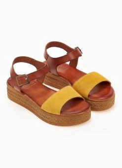 Flatforms με καστόρινη φάσα Tfp - Κίτρινο -Κατάστημα TheFashionProject flatforms tfp me kastorini fasa 102008 vc5d