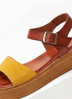 Flatforms με καστόρινη φάσα Tfp - Κίτρινο -Κατάστημα TheFashionProject flatforms tfp me kastorini fasa 102008 xjvv