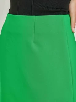 Noobass Φούστα μίνι σε άλφα γραμμή - Πράσινο -Κατάστημα TheFashionProject fousta basic se alfa grammi 105008 75xw